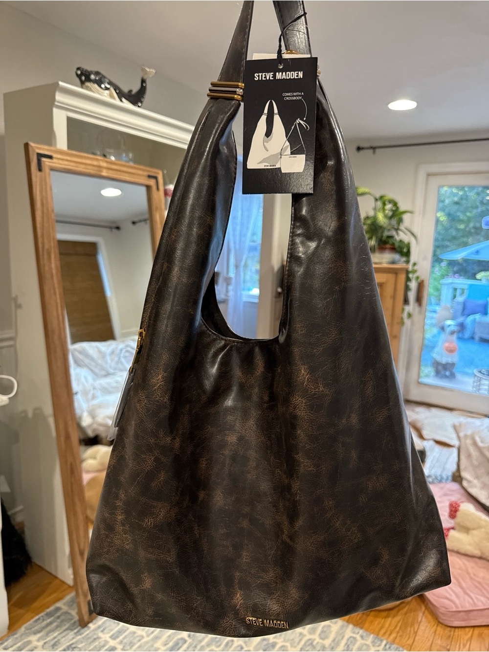 NWT Steve Madden Dark Brown Slouchy Shoulder Bag